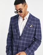 Harry Brown Suit Jacket In Blue Check