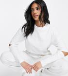 Asyou Elbow Slash Sweatshirt In White