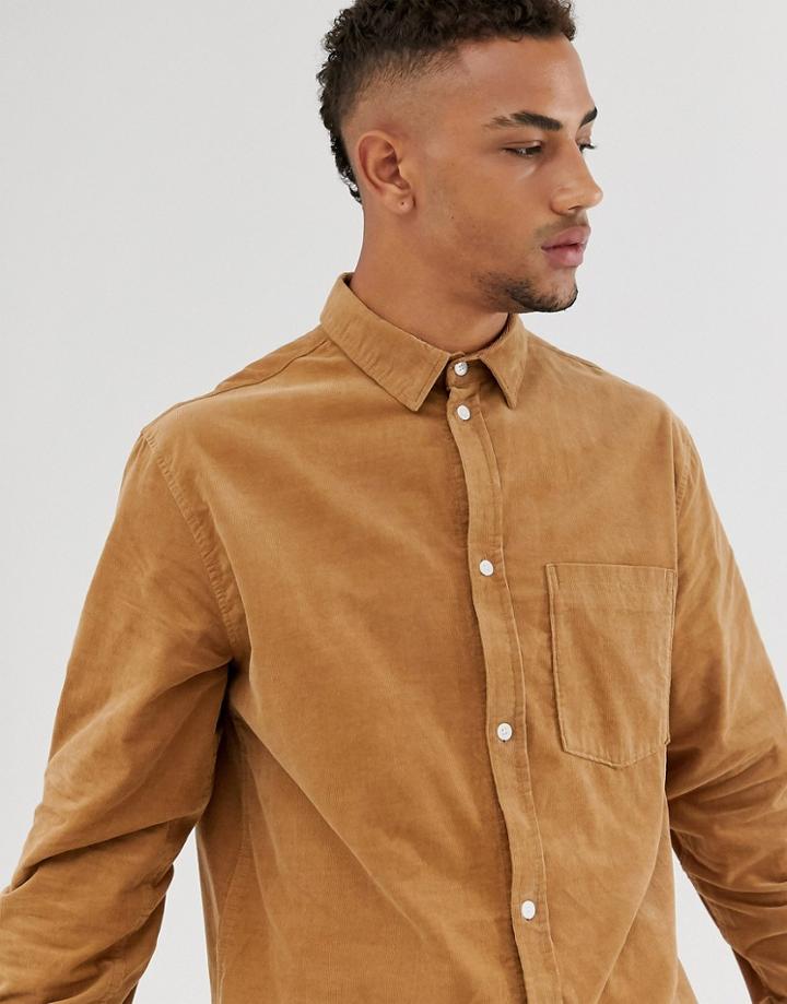 Weekday Wise Cord Shirt In Tan