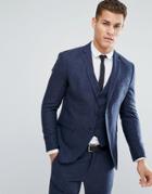 Selected Homme Slim Suit Jacket In Italian Wool Mix - Blue