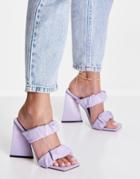 Truffle Collection Extreme Heel Mule Sandals In Lilac-red