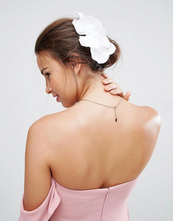 Asos Wedding Orchid Hair Clip - White