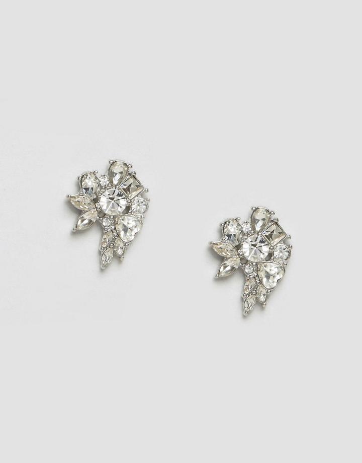 Lipsy Gem Cluster Stud Earrings - Clear