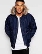 Ringspun Cropped Max Jacket With Hood - Navy