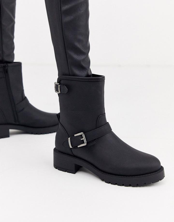 Asos Design August Biker Boots In Black