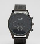 Reclaimed Vintage Inspired Chronograph Mesh Strap Watch In Black Exclusive To Asos - Black