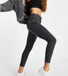 Topshop Petite Recycled Cotton Washed Black Jamie Jeans