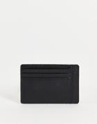 Asos Design Leather Cardholder With Edge Paint In Black