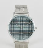 Reclaimed Vintage Inspired Check Mesh Watch In Silver Exclusive To Asos - Silver