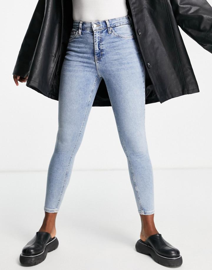 Topshop Jamie Recycled Cotton Blend Jean In Bleach-blues