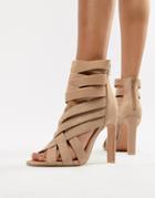 Boohoo Cross Strap Sandals - Tan