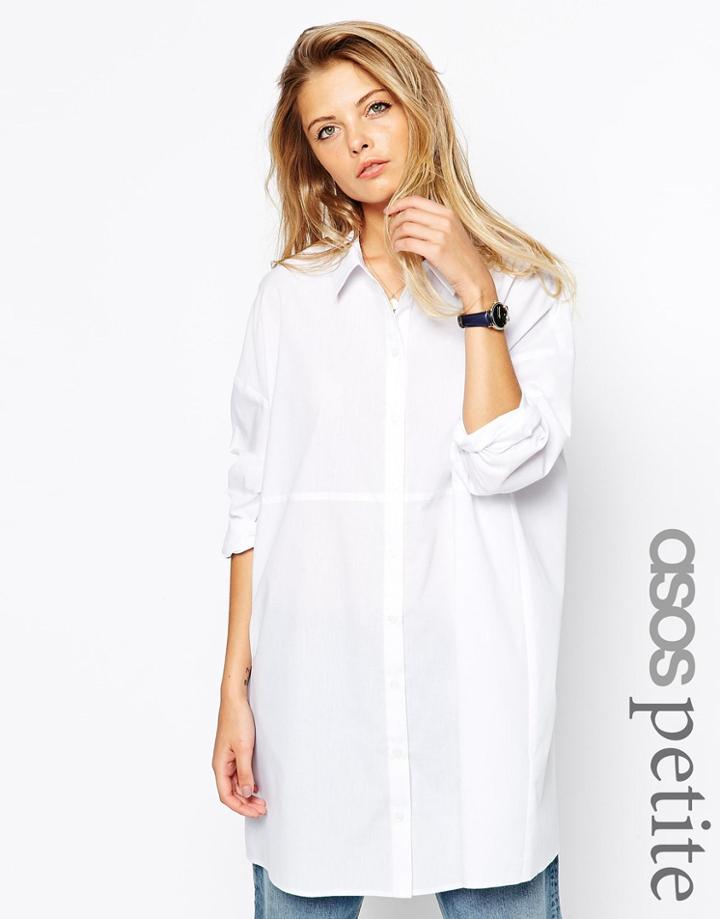 Asos Petite Longline Maxi Shirt - White
