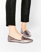 London Rebel Point Flat Shoes - Silver