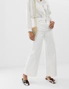 Weekday Ace Wide Leg Jeans In Off White - White