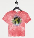Topshop Petite Wonderful World Tie Dye T-shirt In Pink