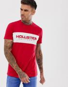 Hollister Tech Logo Chest Panel T-shirt In Red - Red