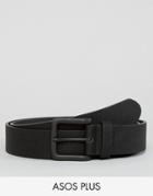 Asos Plus Wide Belt In Faux Leather With Black Coated Buckle - Black