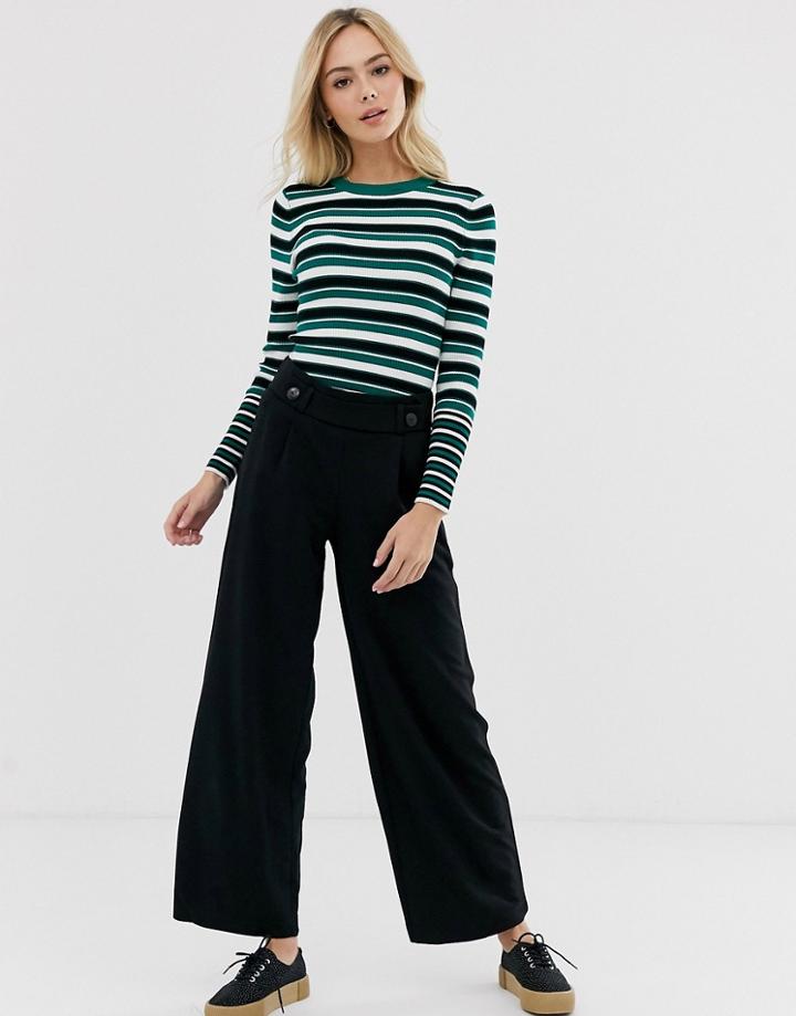 Jdy Button Detail Pants In Black