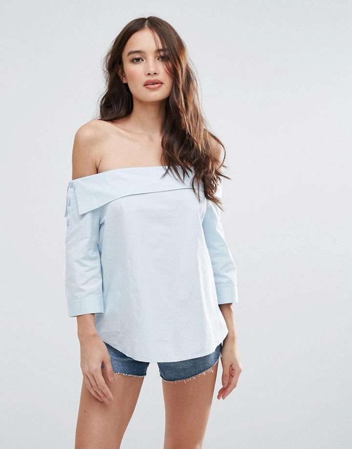 Influence Bardot Top - Blue