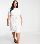 Vero Moda Curve Aware Cotton T-shirt Midi Dress In White
