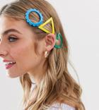 Glamorous Exclusive Hair Clip Pack In Bright Resin-multi
