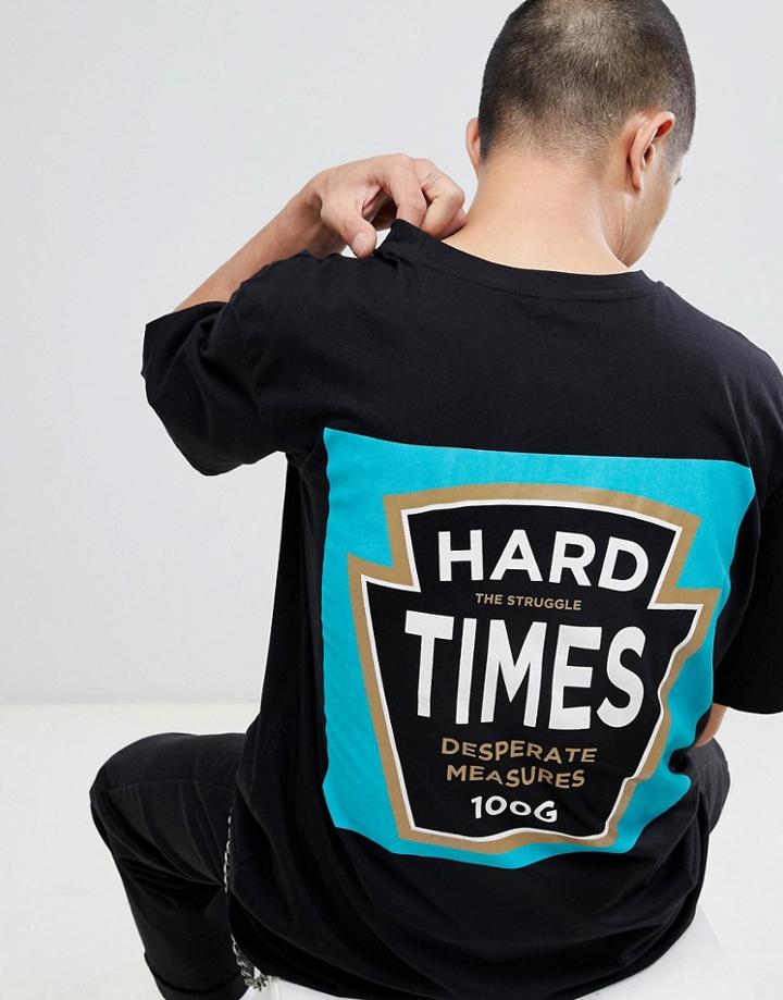 Midnight Surf Times Back Print T-shirt - Black