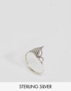 Regal Rose Sterling Silver Dotted Temple Ring - Silver