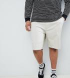 Asos Design Plus Skater Chino Shorts In Putty - Beige