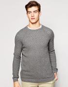 Asos Lightweight Cable Sweater - Charcoal