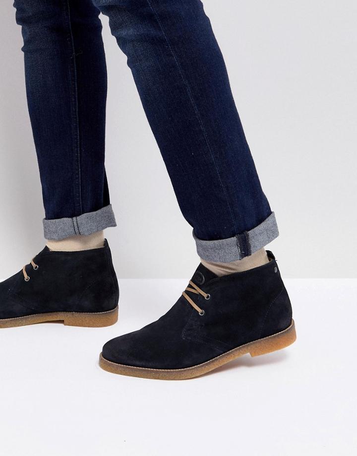 Base London Perry Suede Desert Boots In Navy - Navy
