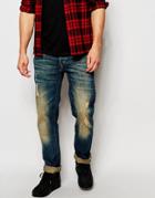 Lee Jeans Daren Regular Slim Fit Left Hand Boston Mid Blue Distressed - Boston Blue
