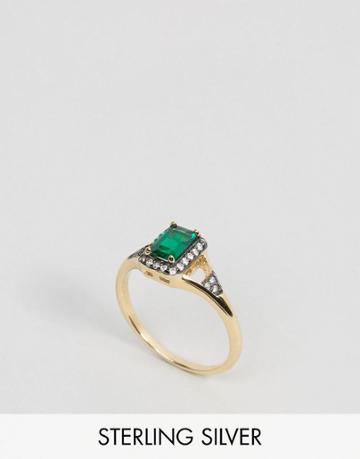 Regal Rose Victoria Emerald Ring - Gold