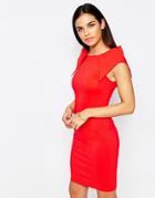Vesper Rogue Mini Dress With Shoulder Detail - Melon