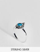 Asos Sterling Silver Turquoise Stone Ring - Silver