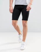 New Look Skinny Fit Denim Shorts In Black - Black
