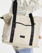 Consigned Drawstring Tote Bag In Sand-neutral