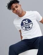 North Sails Slim Fit Large Logo T-shirt In White - White