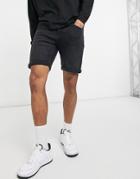 Pull & Bear Slim Fit Shorts With Wallet In Washed Black