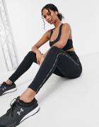Under Armour Favorite Hi-rise Cropped Leggings With Logo Taping In Black