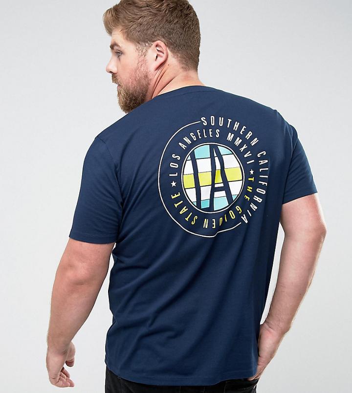 Asos Plus T-shirt With La Print - Navy