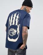 Hnr Ldn Hand Back Print T-shirt - Navy
