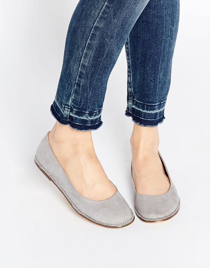 Asos Line Up Ballet Flats - Gray