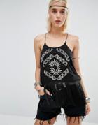 Raga Tiny Dancer Embroidered Cami - Black