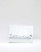 Asos Co-ord Chain Detail Clutch Bag - Blue