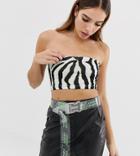 Collusion Bandeau In Zebra Print-multi