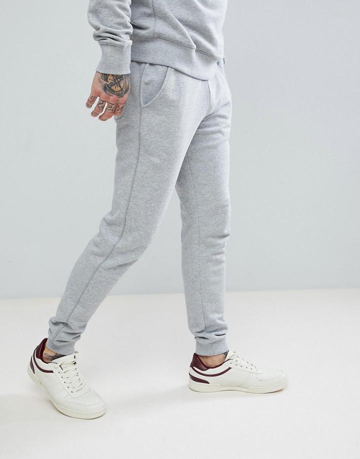 Farah Shalden Slim Fit Cuffed Sweat Sweatpants In Gray