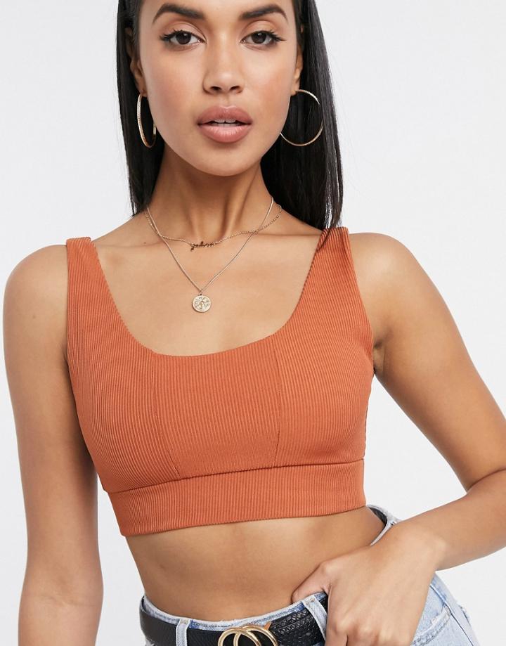 Club L London Crop Top In Rust-orange