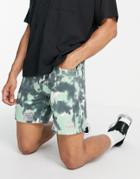 Liquor N Poker 90s Acid Wash Denim Shorts In Green - Part Of A Set