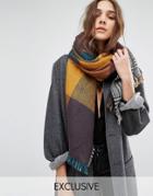 Stitch & Pieces Heritage Check Reversible Scarf - Multi