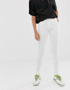 Noisy May Lucy Extreme Soft Mid Rise Skinny Jeans - White